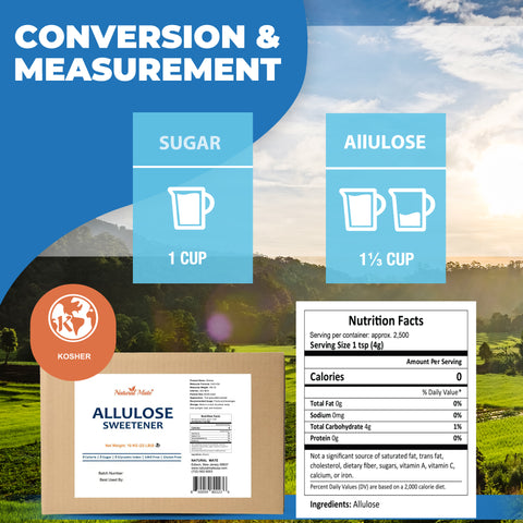 Allulose - All Purpose Sweetener | 10 KG/22 LB/Carton (FINE POWDER)