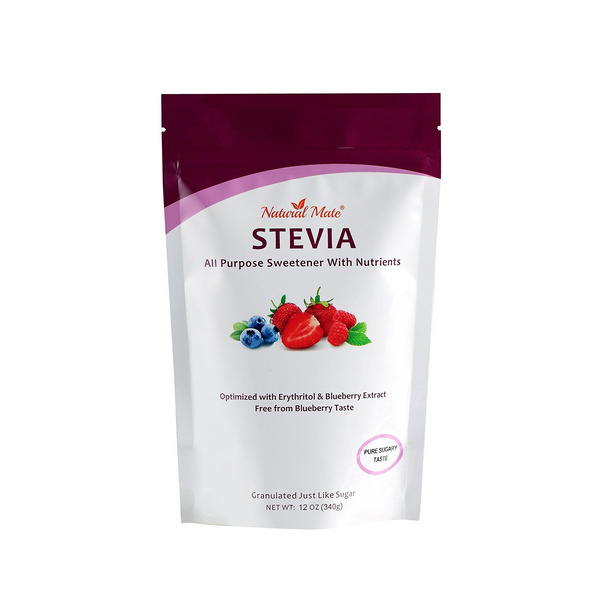 Nutritional Stevia Erythritol Blend Sweetener (with Blueberry Extract) | 12 OZ/Bag (GRANULAR)