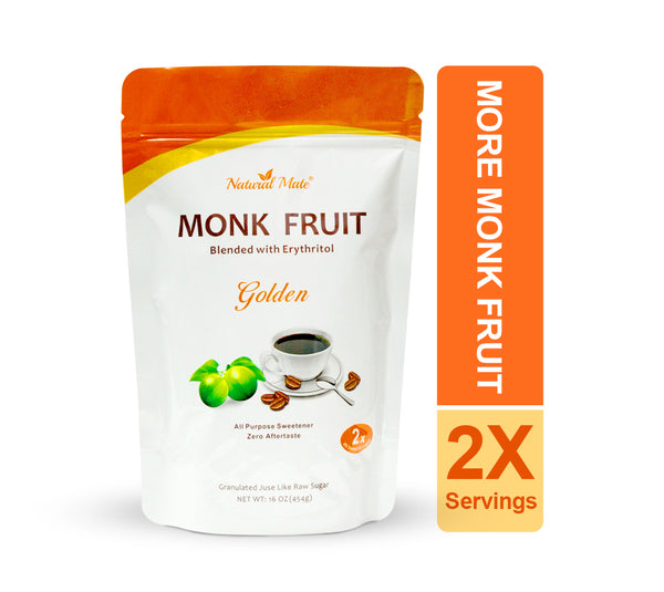 Monk Fruit Golden - All Purpose Erythritol Blend Sweetener 1 LB OR 16 OZ/Bag (GRANULAR)