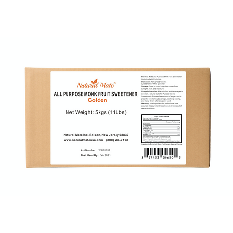Monk Fruit Golden - All Purpose Erythritol Blend Sweetener | 5 KG/11 LB/Carton (GRANULAR)