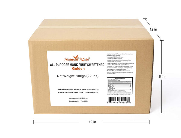 Monk Fruit Golden - All Purpose Erythritol Blend Sweetener | 10 KG or 22 LB/Carton (GRANULAR)