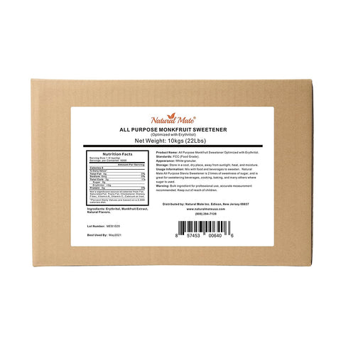 Monk Fruit Classic - All Purpose Erythritol Blend Sweetener | 10 KG or 22 LB/Carton (GRANULAR)