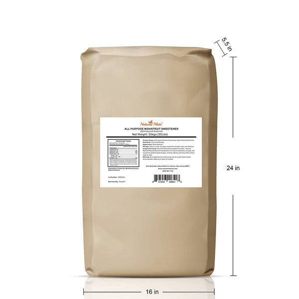 Monk Fruit Classic - All Purpose Erythritol Blend Sweetener | 25 KG/55 LB/Bag (GRANULAR)