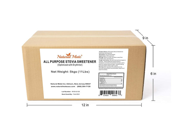 Stevia - All Purpose Erythritol Blend Sweetener | 5 KG or 11 LB/Carton (GRANULAR)